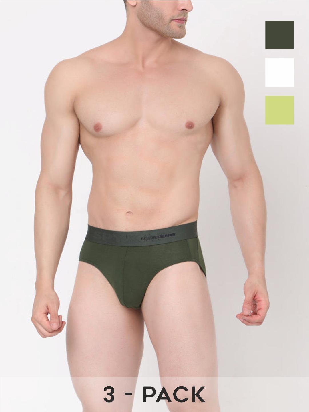 Underjeans By Spykar Cotton Blend Briefs for Men (Pack of 3)