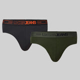 Underjeans Pack Of 2 Cotton Blend Solid Mid-Rise Briefs