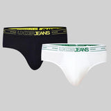 Underjeans Pack Of 2 Cotton Blend Solid Mid-Rise Briefs
