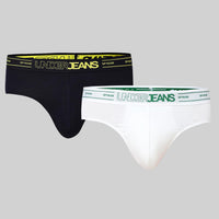 Underjeans Pack Of 2 Cotton Blend Solid Mid-Rise Briefs