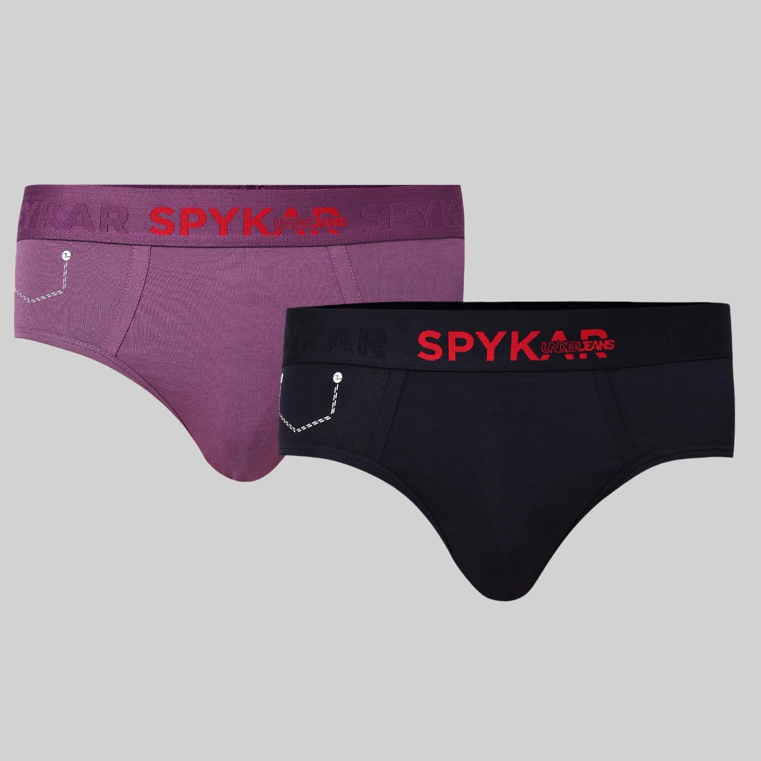 Underjeans Pack of 2  Cotton Blend Solid Mid-Rise Briefs