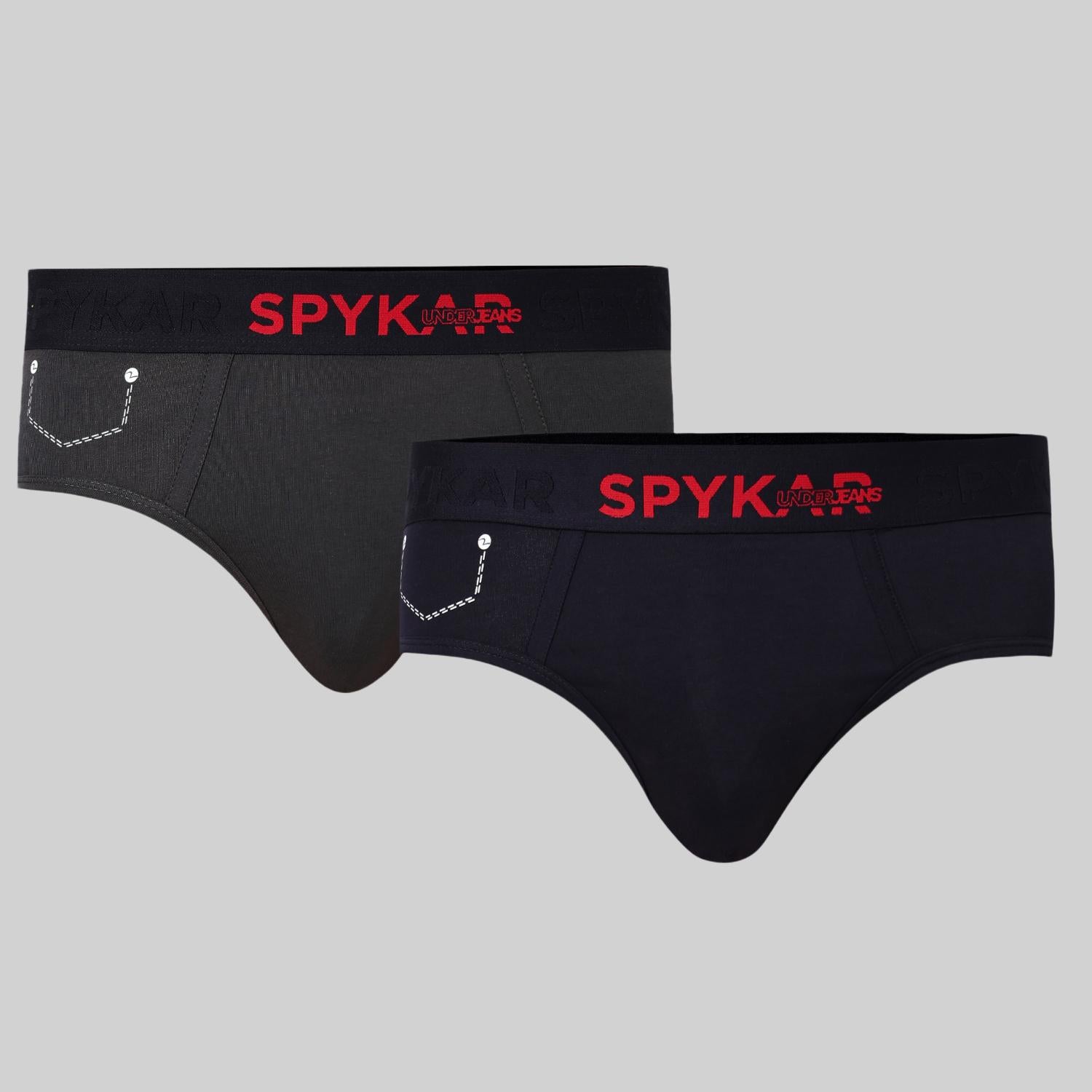 Underjeans Pack of 2  Cotton Blend Solid Mid-Rise Briefs