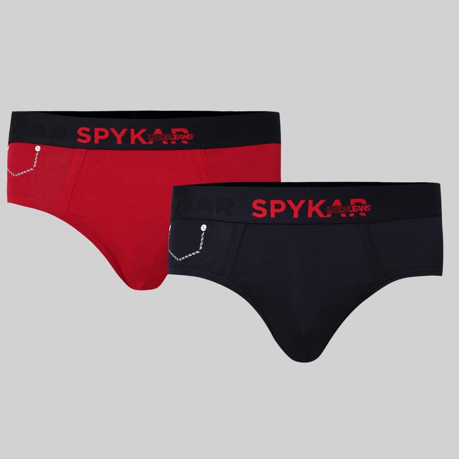 Underjeans Pack of 2  Cotton Blend Solid Mid-Rise Briefs