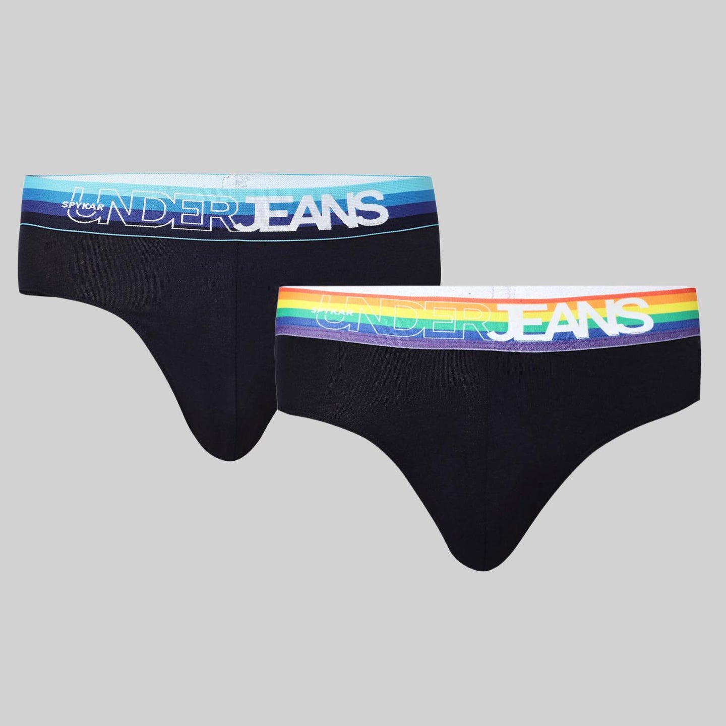 Underjeans Pack Of 2 Cotton Blend Solid Mid-Rise Briefs