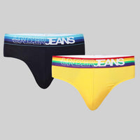 Underjeans Pack Of 2 Cotton Blend Solid Mid-Rise Briefs