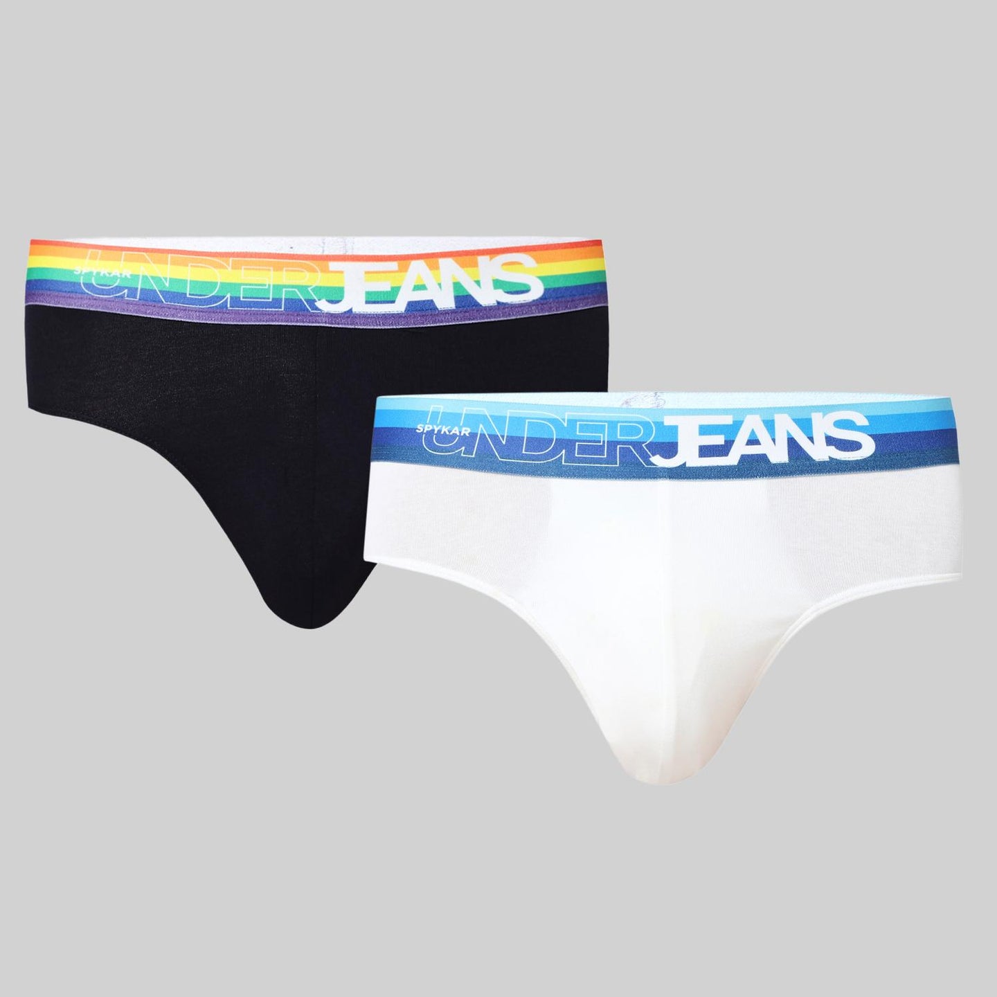 Underjeans Pack Of 2 Cotton Blend Solid Mid-Rise Briefs