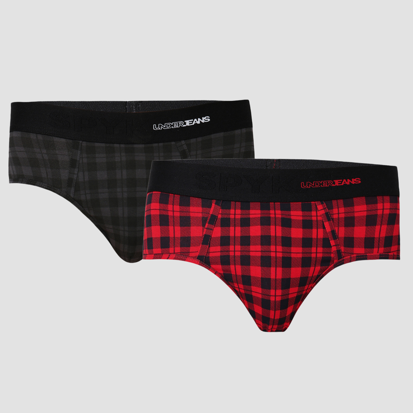 Underjeans Pack Of 2 Cotton Blend Solid Mid-Rise Briefs