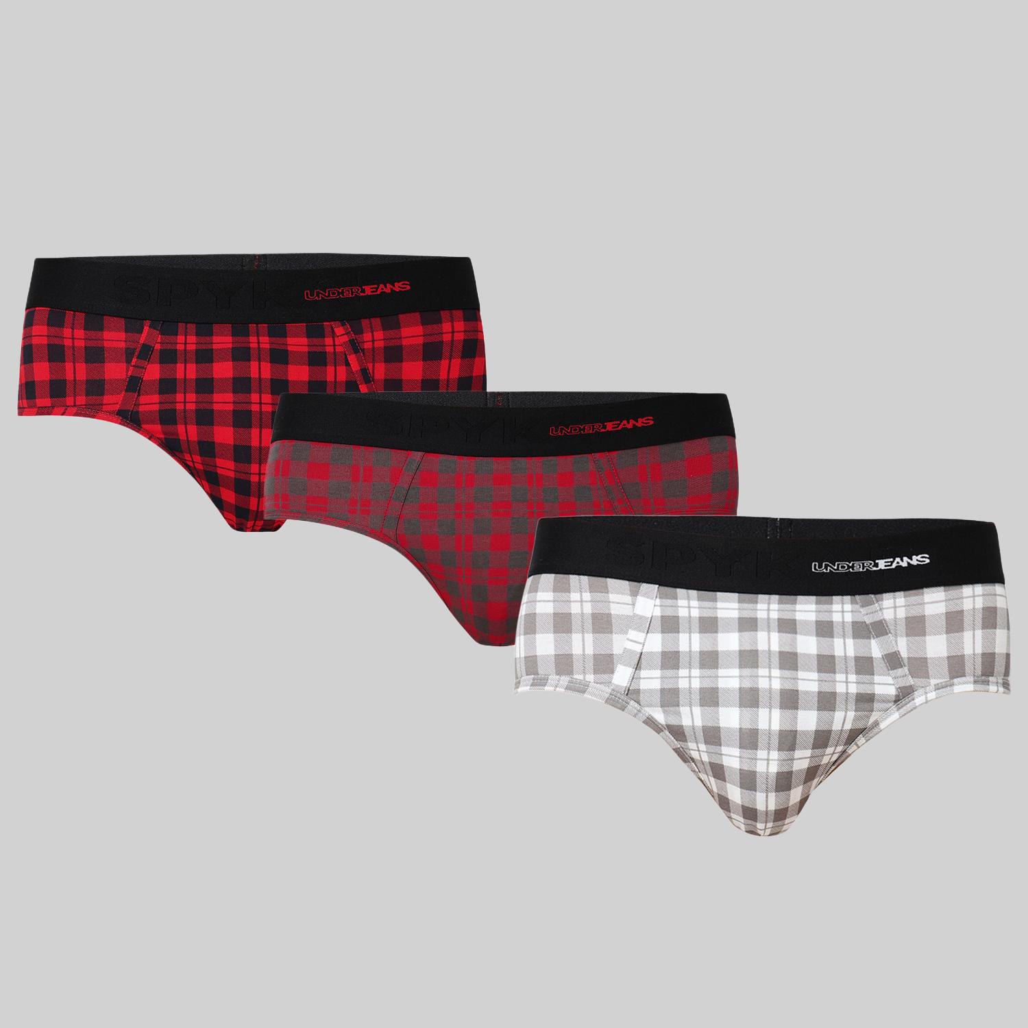 Underjeans Pack of 3  Cotton Blend Mid-Rise Briefs