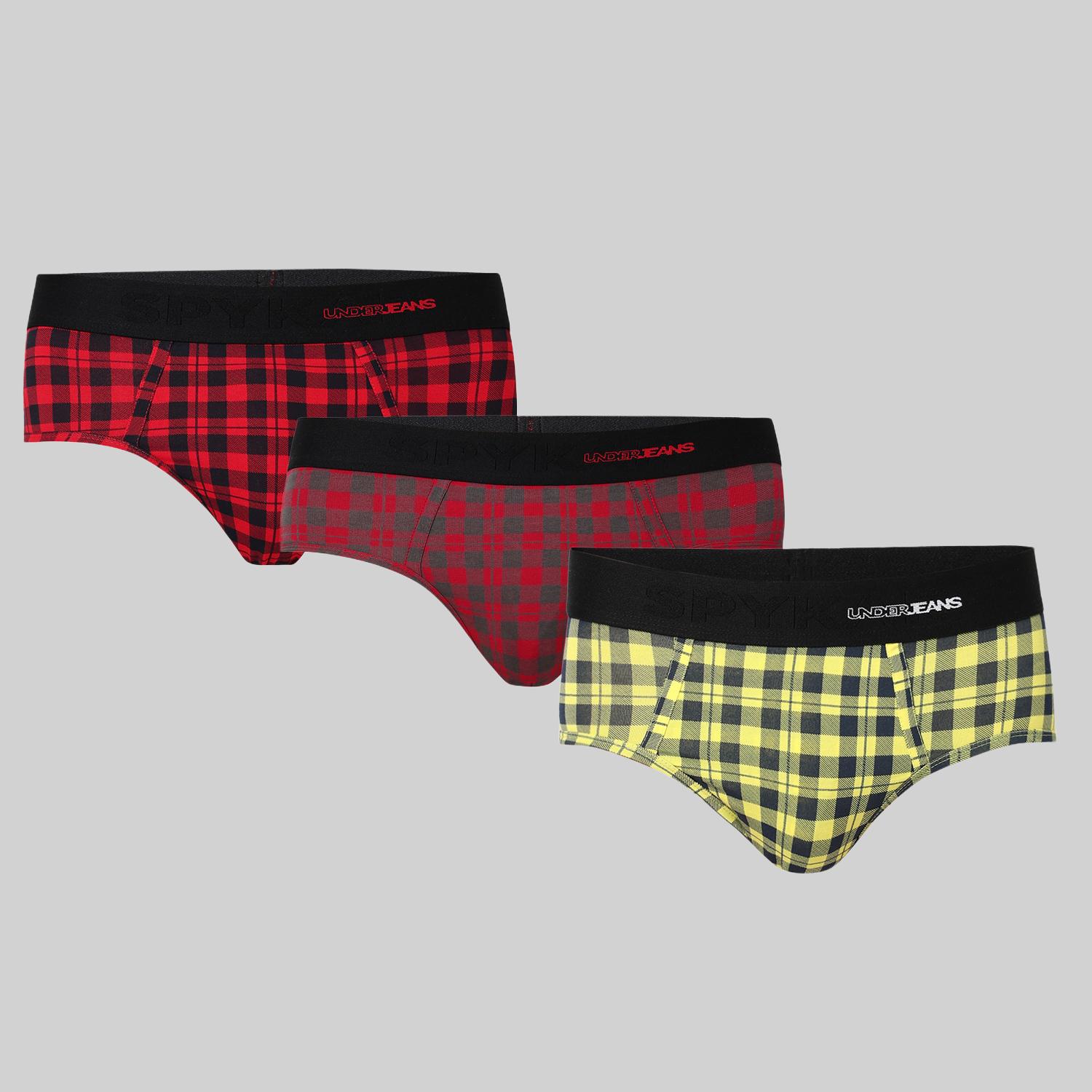 Underjeans Pack of 3  Cotton Blend Mid-Rise Briefs