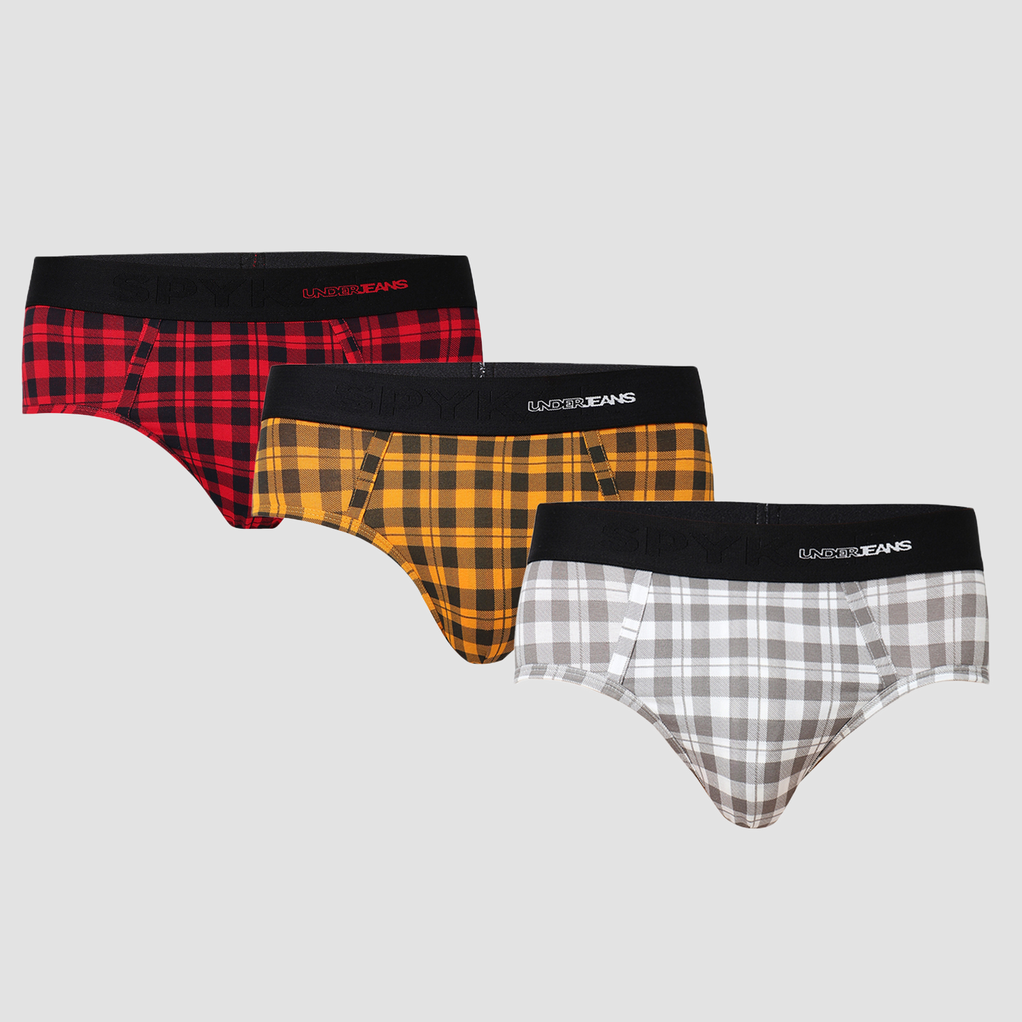 Underjeans Pack Of 3 Cotton Blend Mid-Rise Briefs