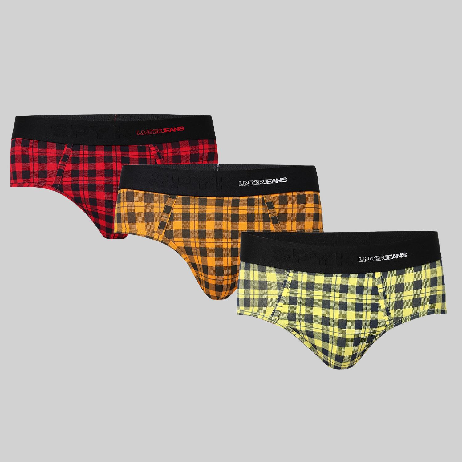 Underjeans Pack of 3  Cotton Blend Mid-Rise Briefs