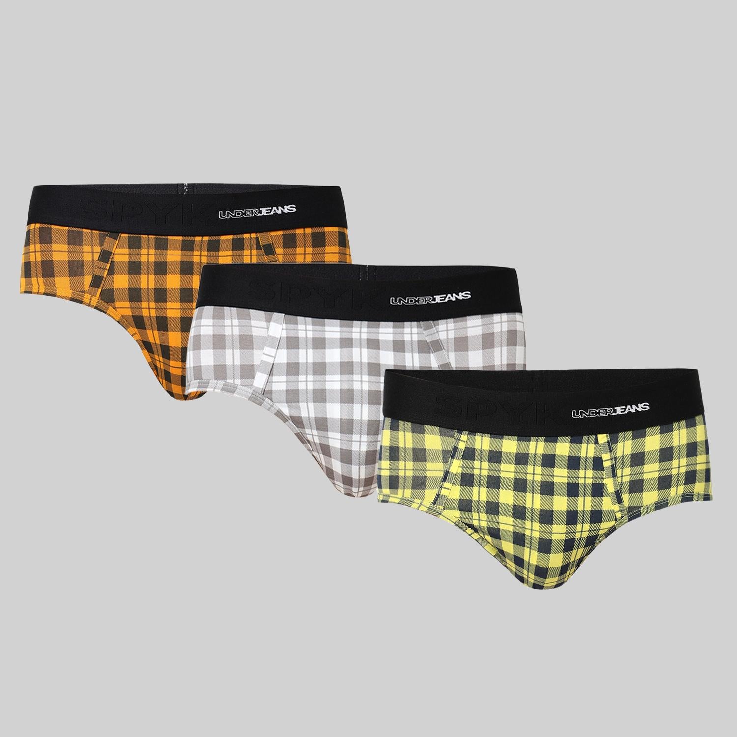 Underjeans Pack of 3  Cotton Blend Mid-Rise Briefs