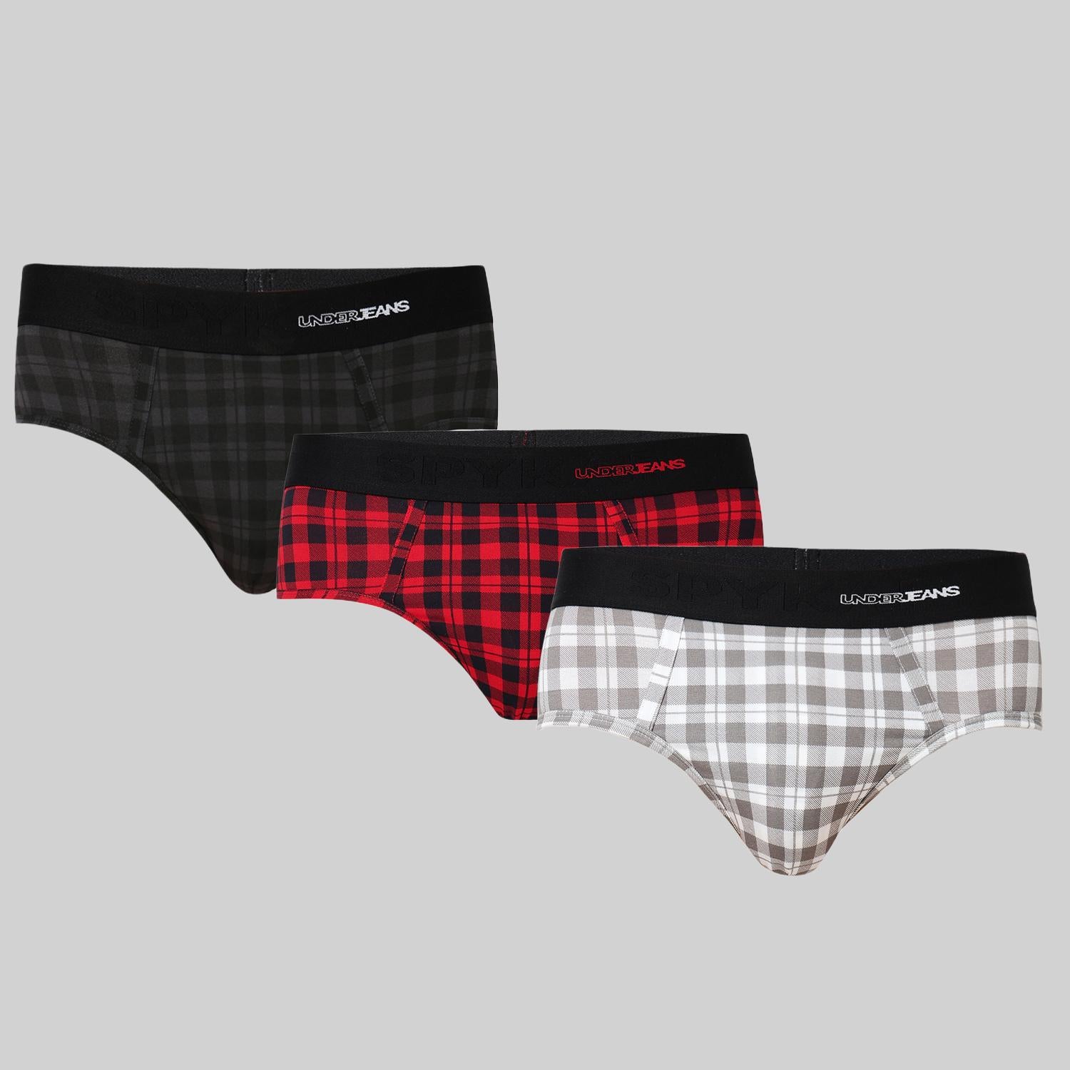 Underjeans Pack of 3  Cotton Blend Mid-Rise Briefs