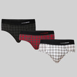 Underjeans Pack Of 3 Cotton Blend Mid-Rise Briefs