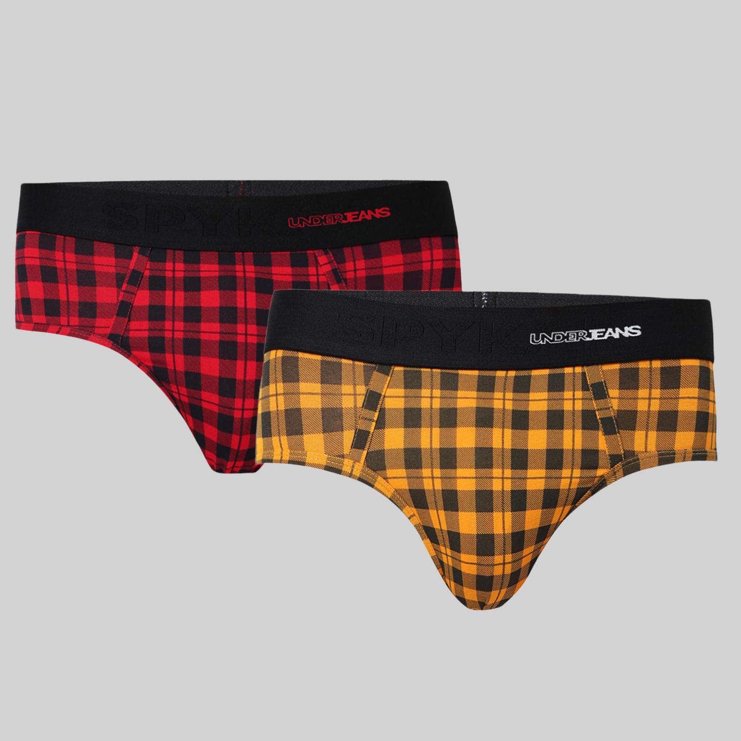 Underjeans Pack Of 2 Cotton Blend Mid Rise Briefs