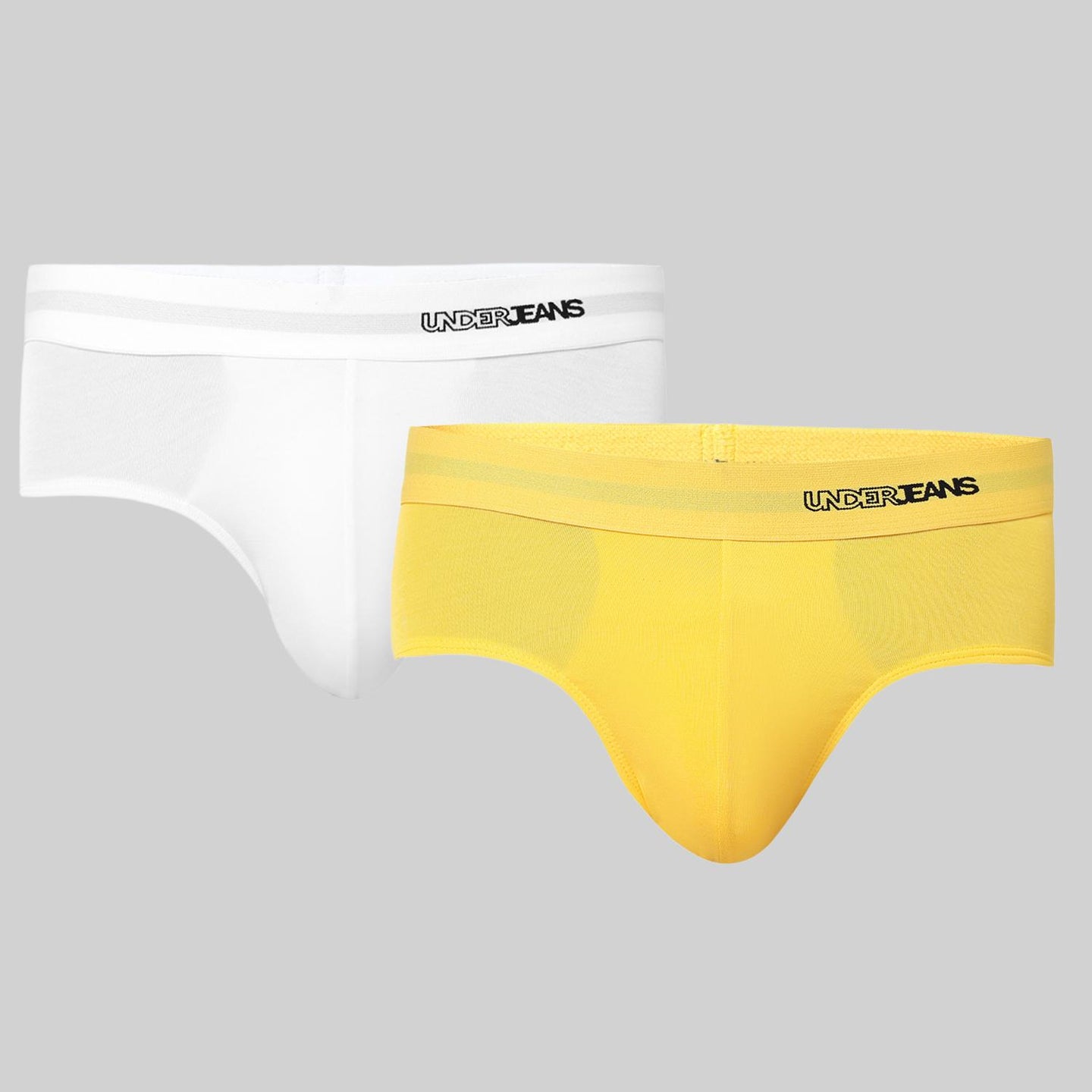 Underjeans Pack Of 2 Modal Blend Solid Mid-Rise Briefs