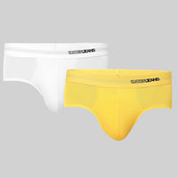 Underjeans Pack Of 2 Modal Blend Solid Mid-Rise Briefs