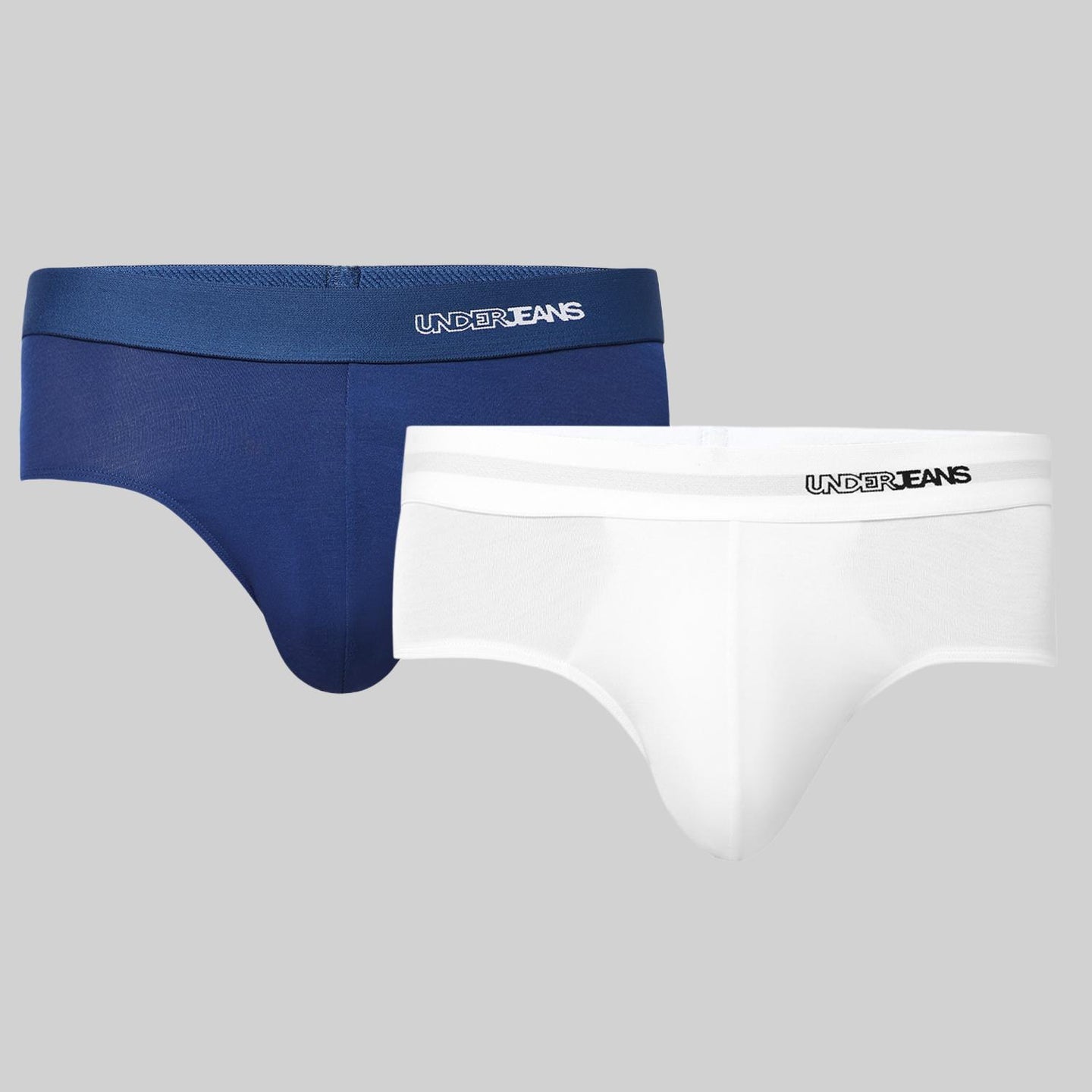 Underjeans Pack Of 2 Modal Blend Solid Mid-Rise Briefs