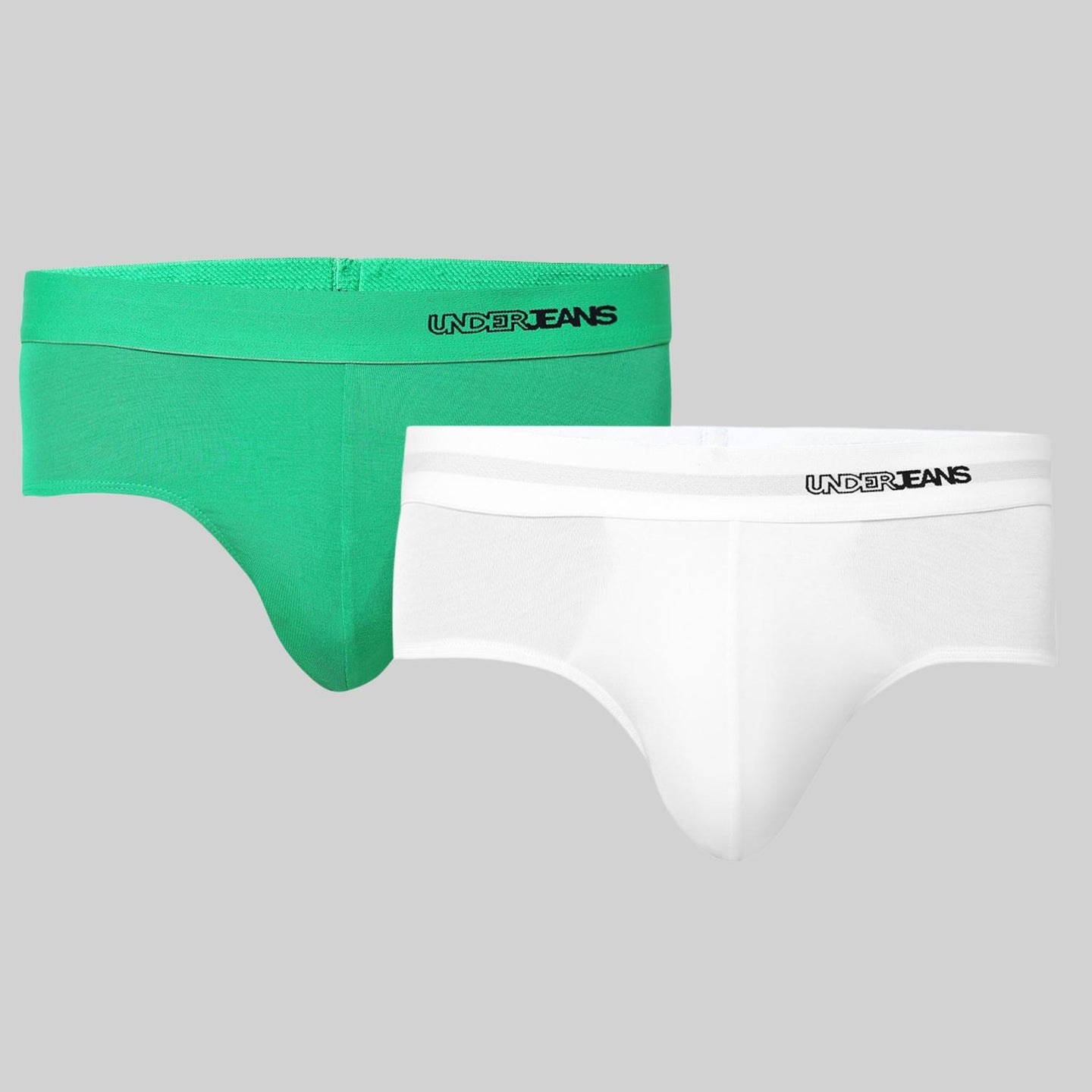 Underjeans Pack Of 2 Modal Blend Solid Mid-Rise Briefs