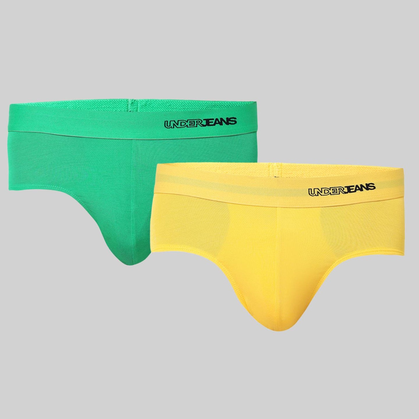 Underjeans Pack Of 2 Modal Blend Solid Mid-Rise Briefs