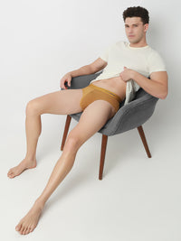 Underjeans Khaki Mid-Rise Solid Ultrasoft Brief