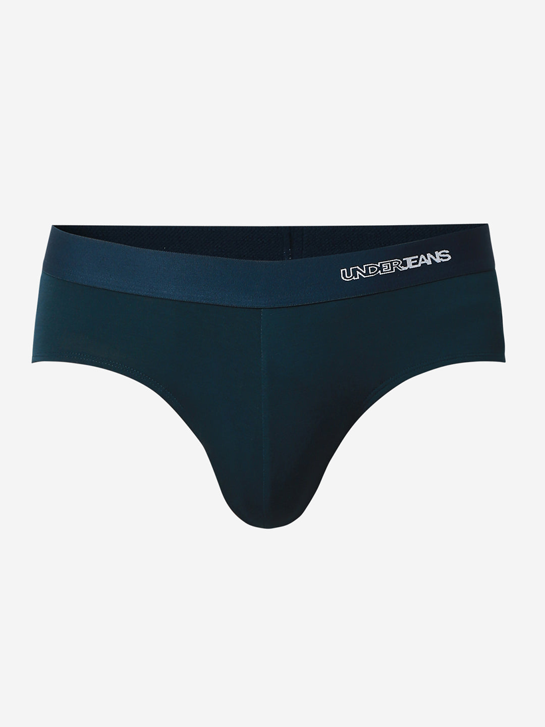 UnderJeans by Spykar Men Basic Teal Green Mid-Rise Solid Ultrasoft Briefs