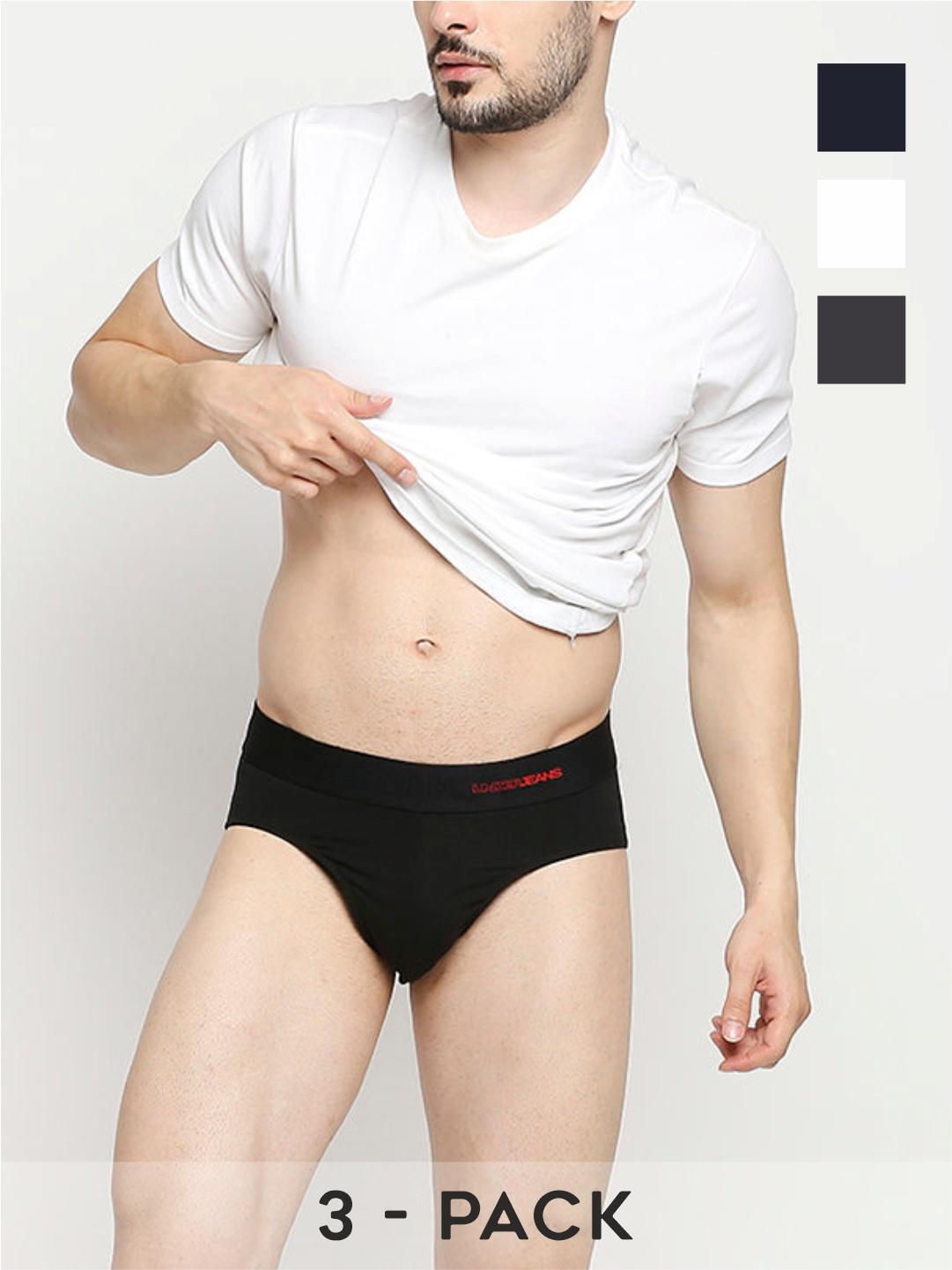 Underjeans By Spykar Cotton Blend Briefs for Men (Pack of 3)