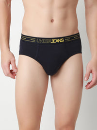 Underjeans Navy Mid-Rise Solid Ultrasoft Brief