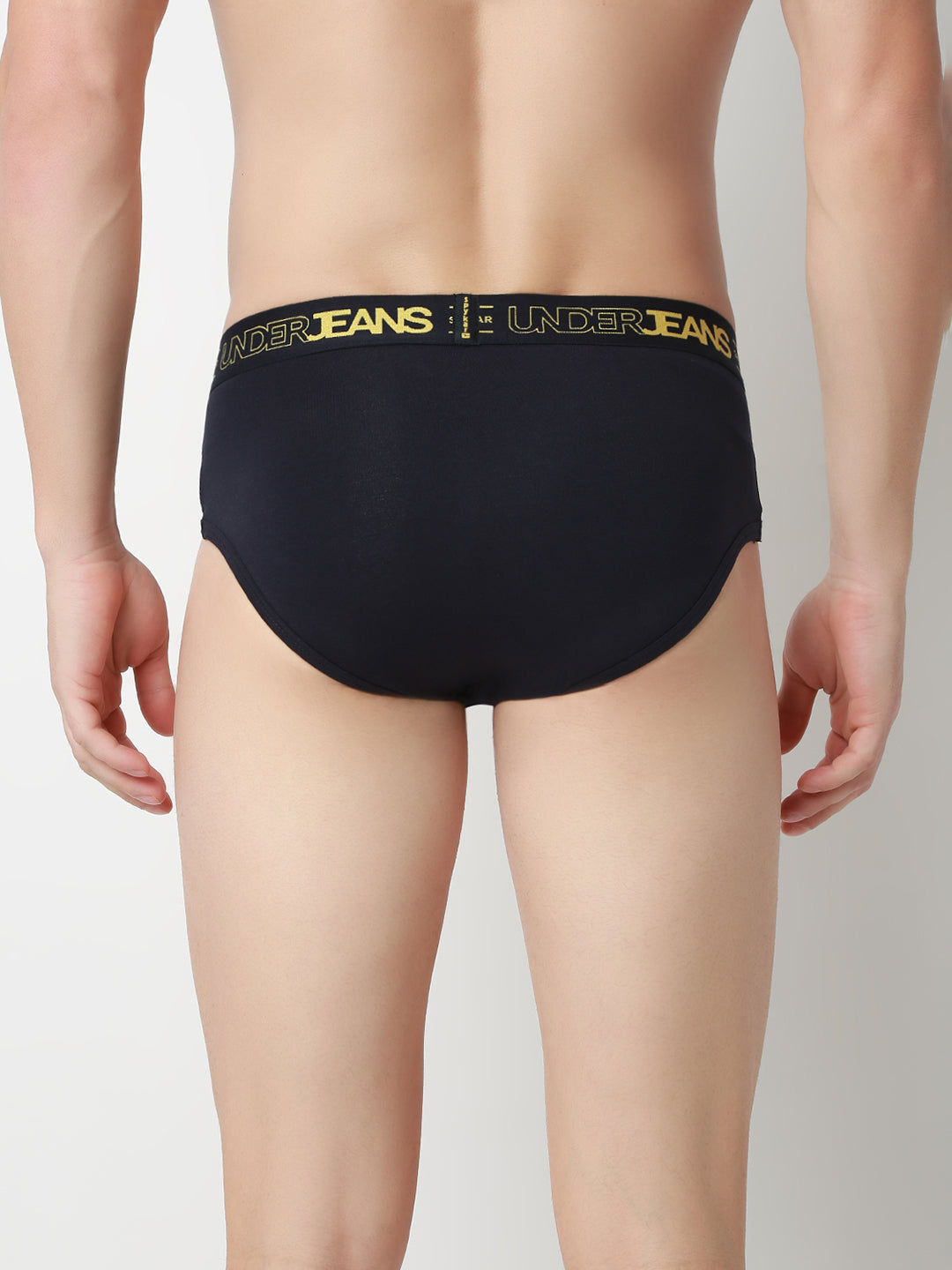 UnderJeans by Spykar Men Basic Navy Mid-Rise Solid Ultrasoft Briefs
