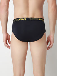Underjeans Navy Mid-Rise Solid Ultrasoft Brief