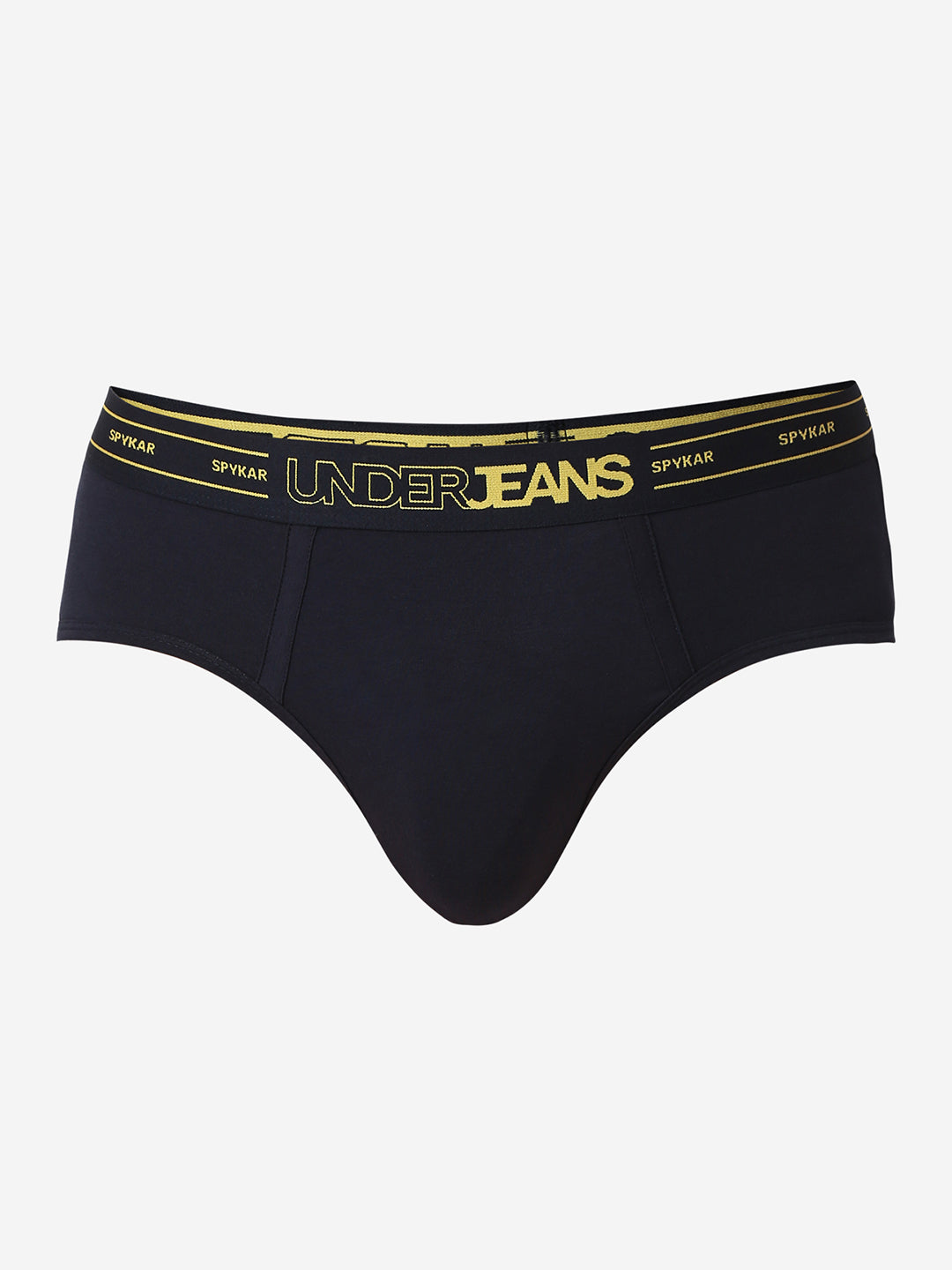 UnderJeans by Spykar Men Basic Navy Mid-Rise Solid Ultrasoft Briefs