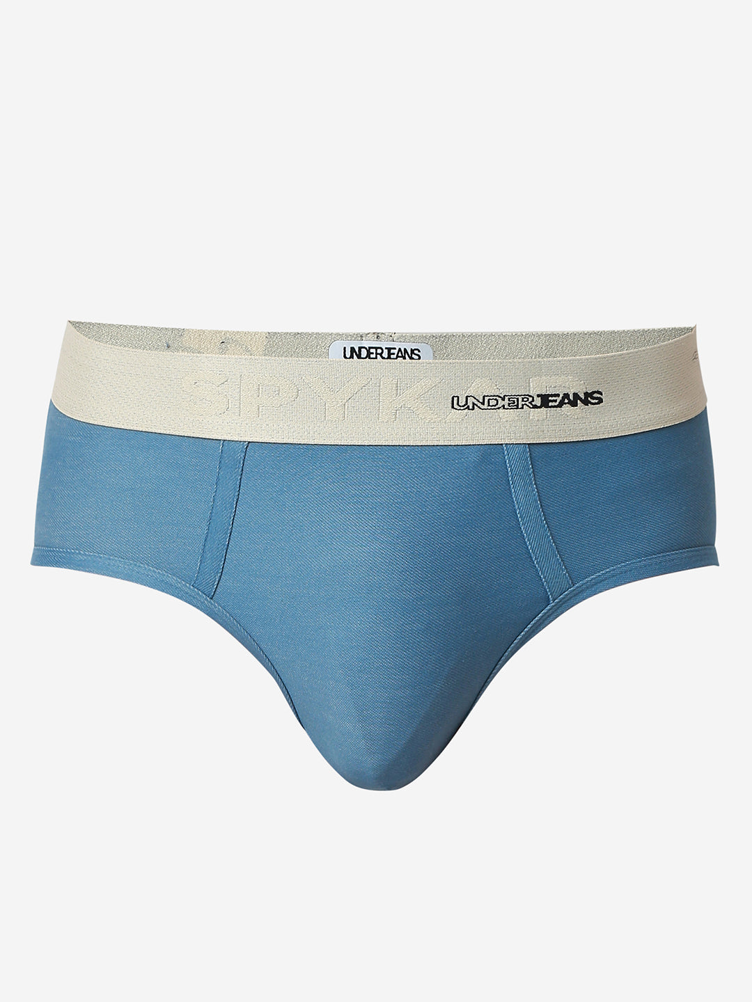 UnderJeans by Spykar Men Basic Mid Denim Blue Mid-Rise Solid Ultrasoft Briefs