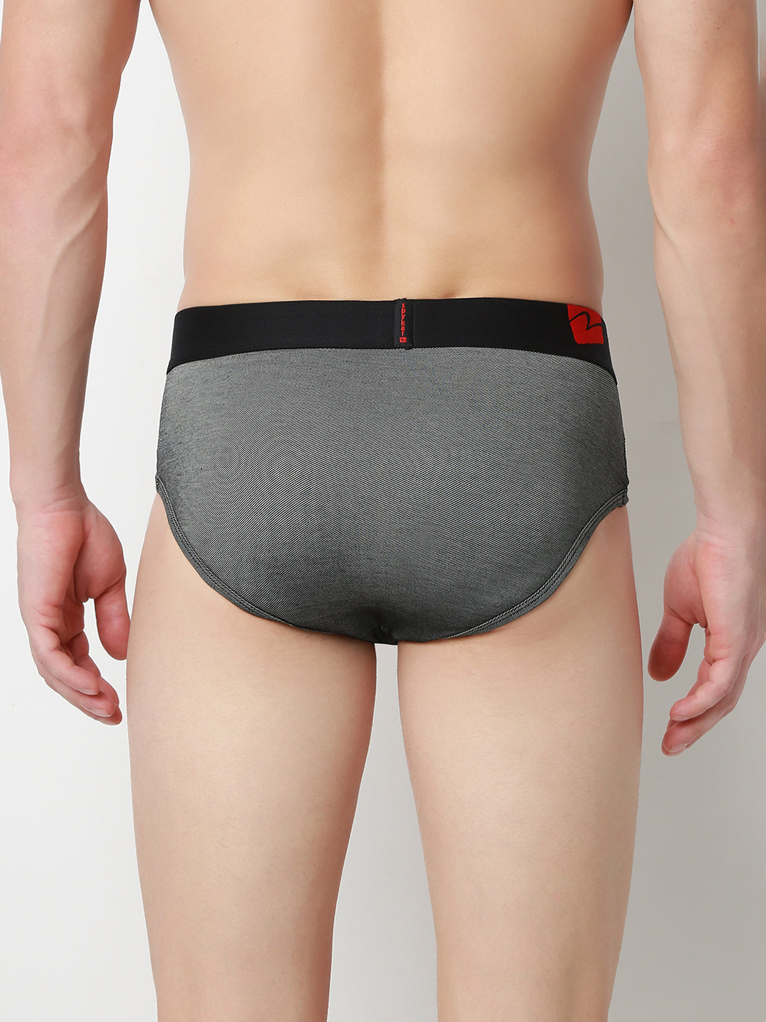 UnderJeans by Spykar Men Basic Dark Denim Black Mid-Rise Solid Ultrasoft Briefs