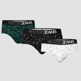 Underjeans Pack Of 3 Cotton Blend Solid Mid-Rise Briefs