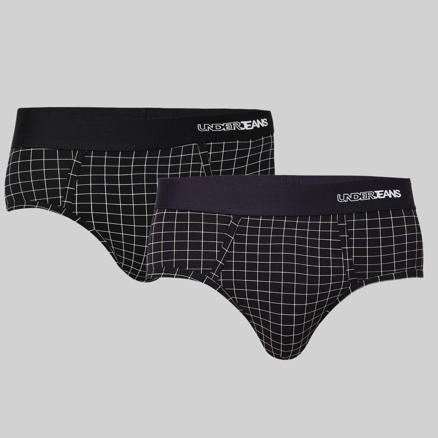 Underjeans Pack Of 2 Cotton Blend Print Mid-Rise Briefs
