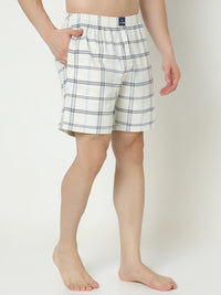 Underjeans by Spykar Men Premium Cotton Off White Checks Boxers