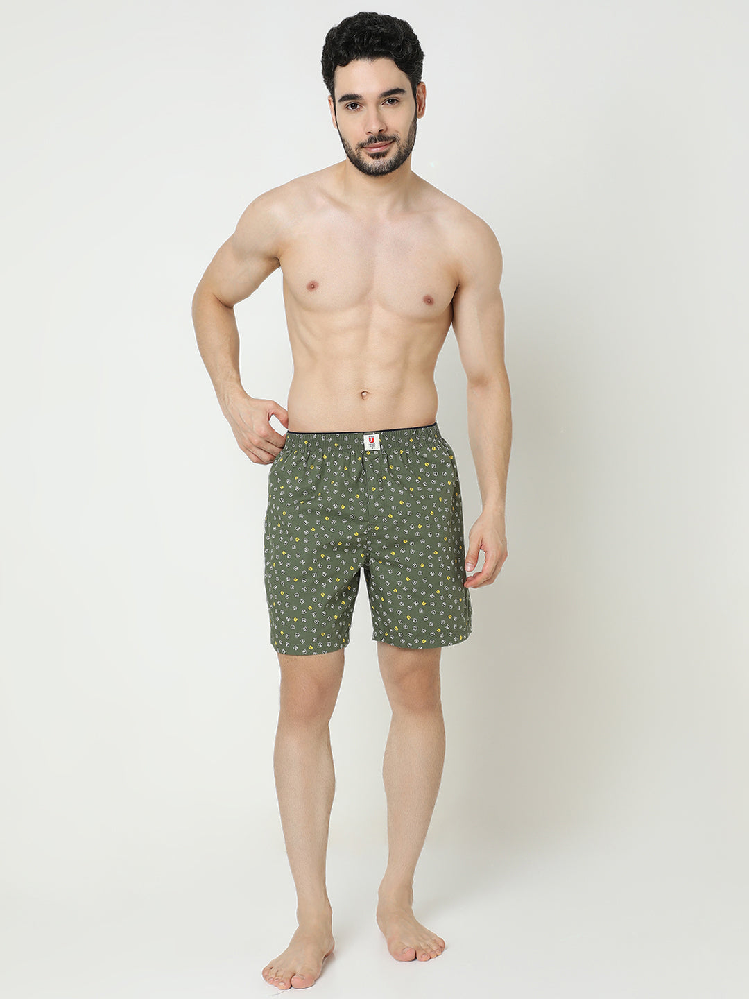 Underjeans by Spykar Men Premium Cotton Olive Boxers