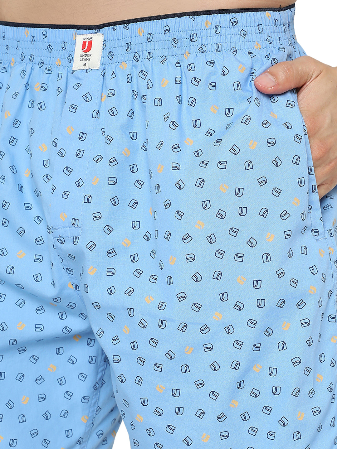 Underjeans by Spykar Men Premium Cotton Blue Boxers