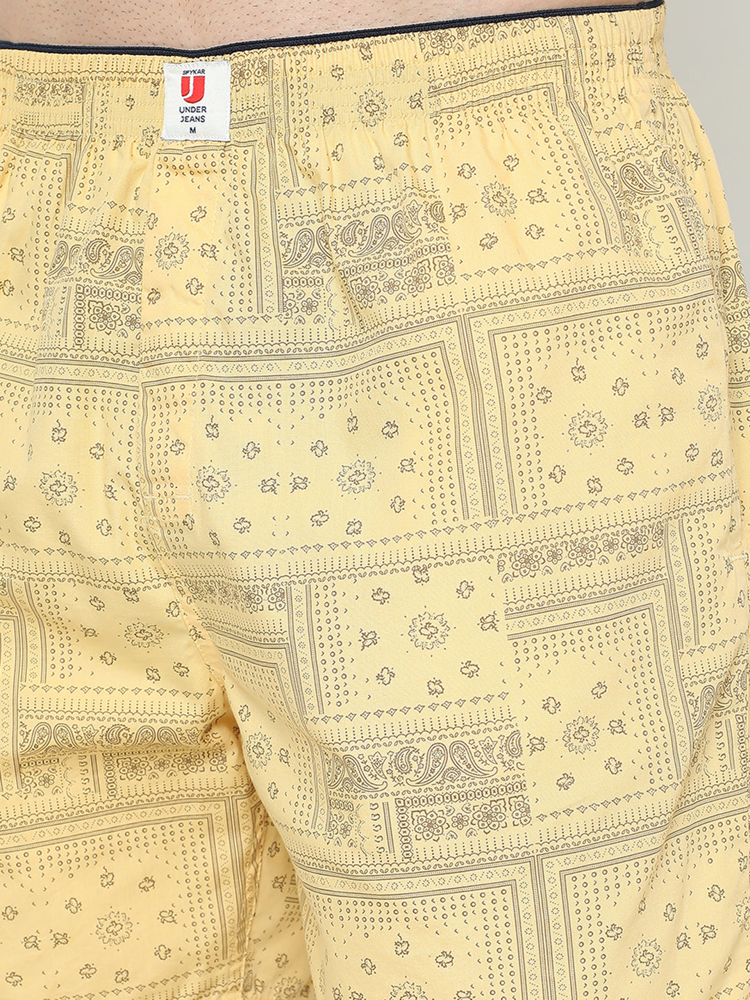 Underjeans by Spykar Men Premium Cotton Yellow Brown Boxers