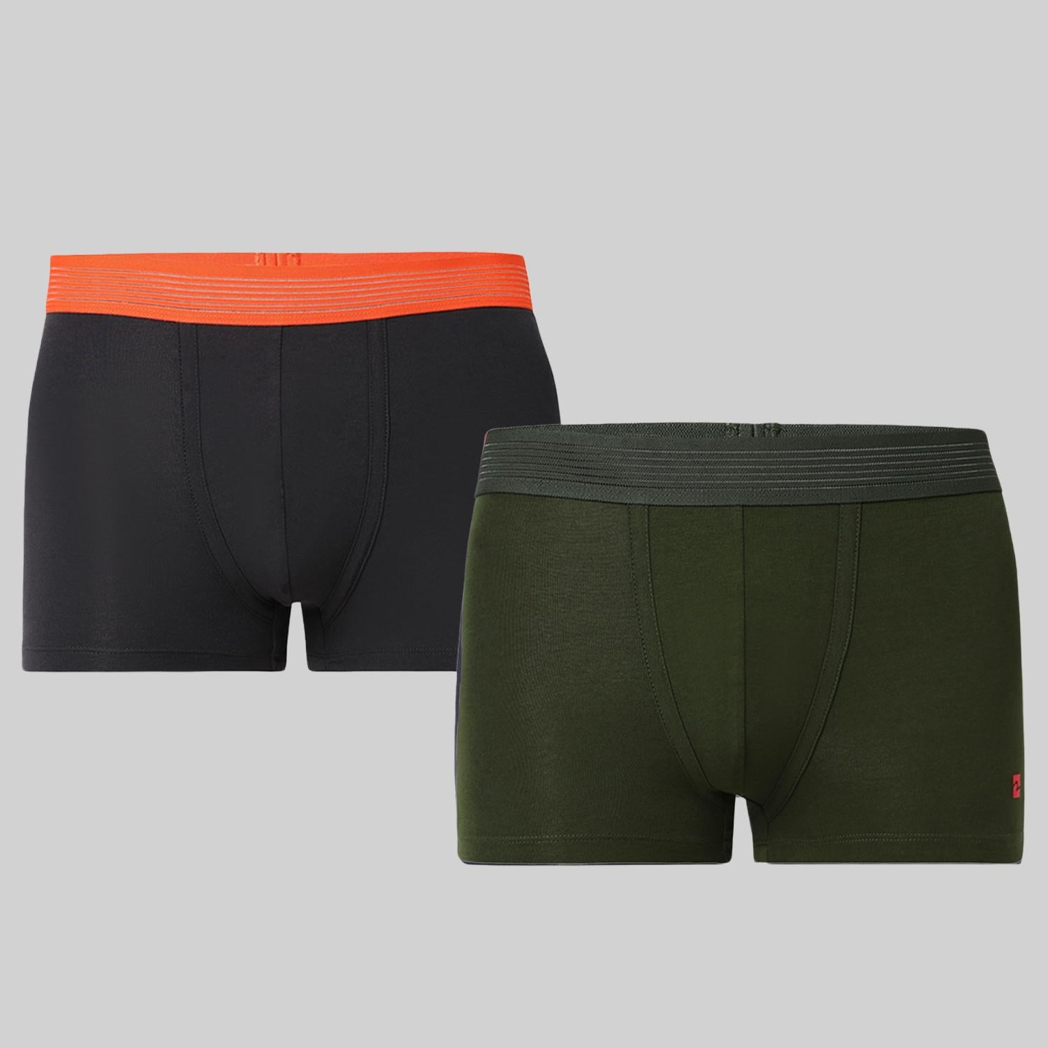 Underjeans Pack Of 2 Cotton Blend Solid Mid-Rise Trunks