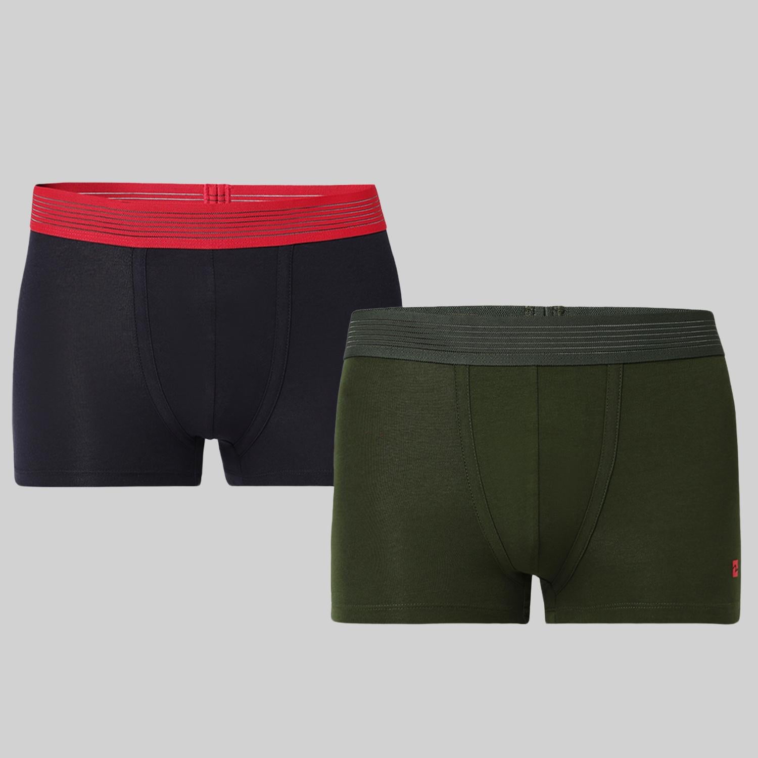 Underjeans Pack Of 2 Cotton Blend Solid Mid-Rise Trunks