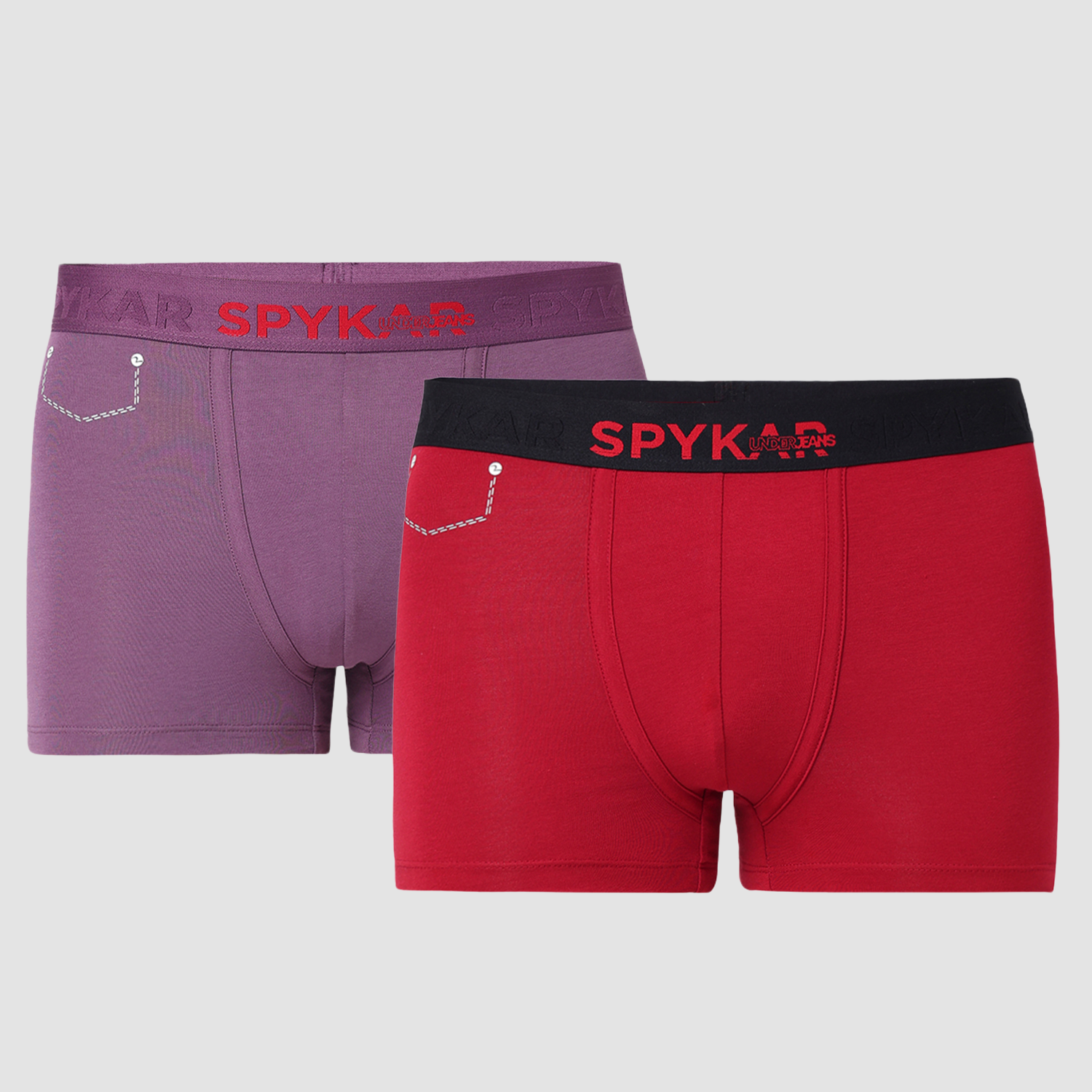 Underjeans Pack of 2  Cotton Blend Solid Mid-Rise Trunks