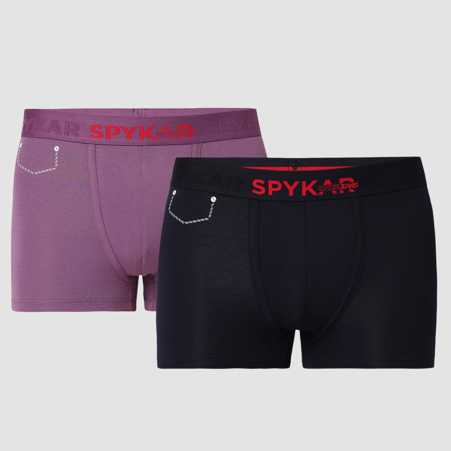 Underjeans Pack of 2  Cotton Blend Solid Mid-Rise Trunks