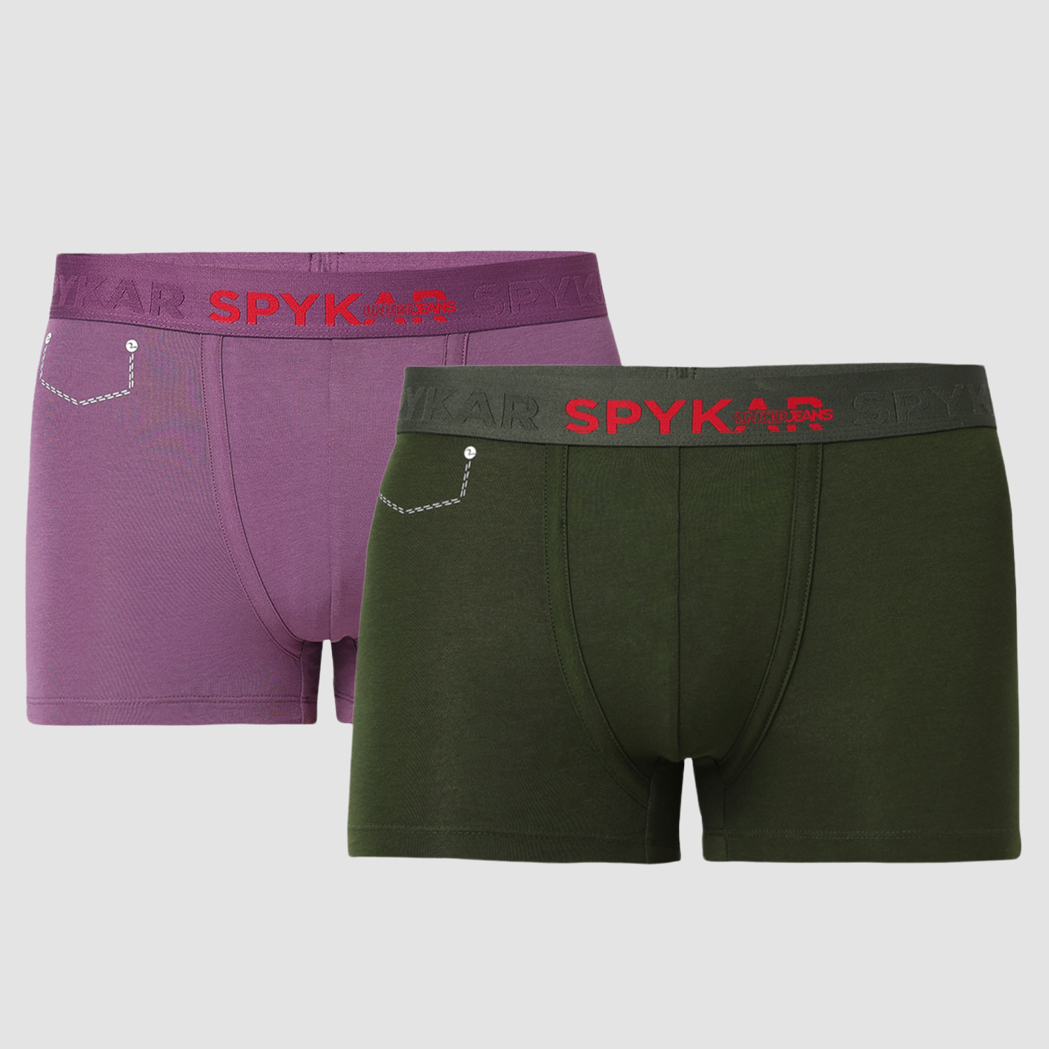 Underjeans Pack of 2  Cotton Blend Solid Mid-Rise Trunks