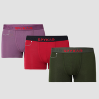 Underjeans Pack Of 3 Cotton Blend Solid Mid-Rise Trunks