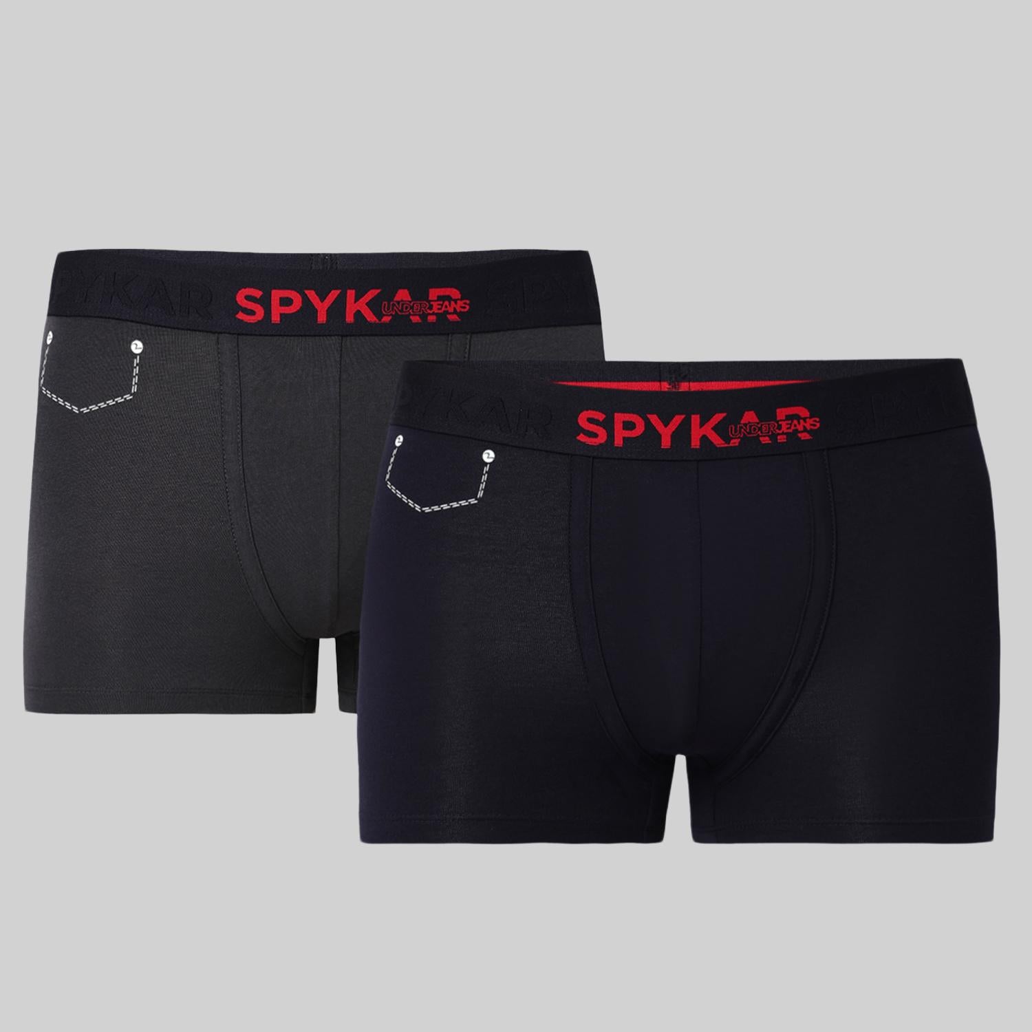 Underjeans Pack Of 2 Cotton Blend Solid Mid-Rise Trunks