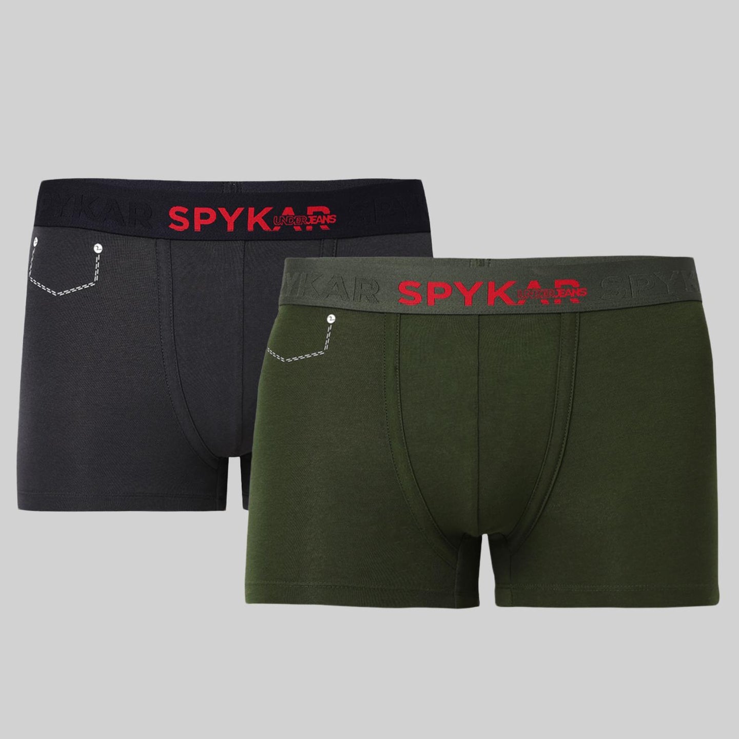 Underjeans Pack Of 2 Cotton Blend Solid Mid-Rise Trunks