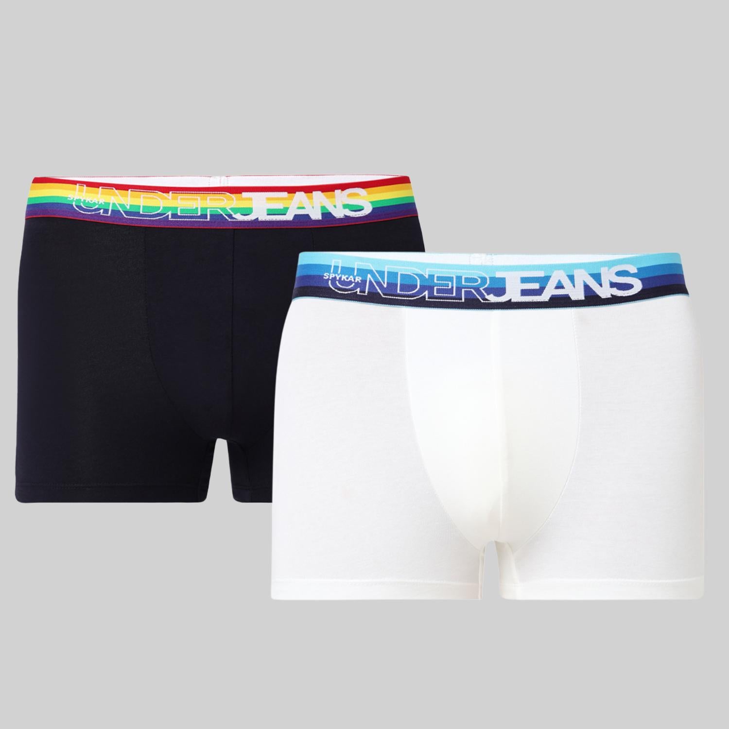 Underjeans Pack Of 2 Cotton Blend Solid Mid-Rise Trunks
