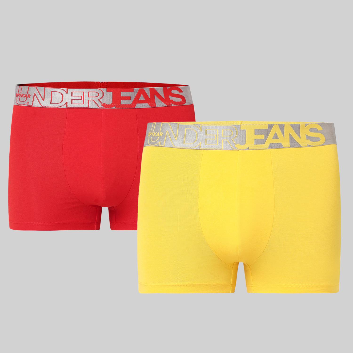 Underjeans Pack of 2  Cotton Blend Solid Mid-Rise Trunks