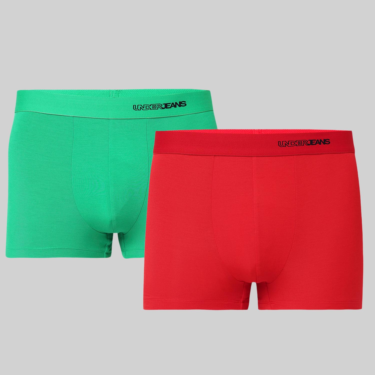 Underjeans Pack of 2  Modal Blend Solid Mid-Rise Trunks